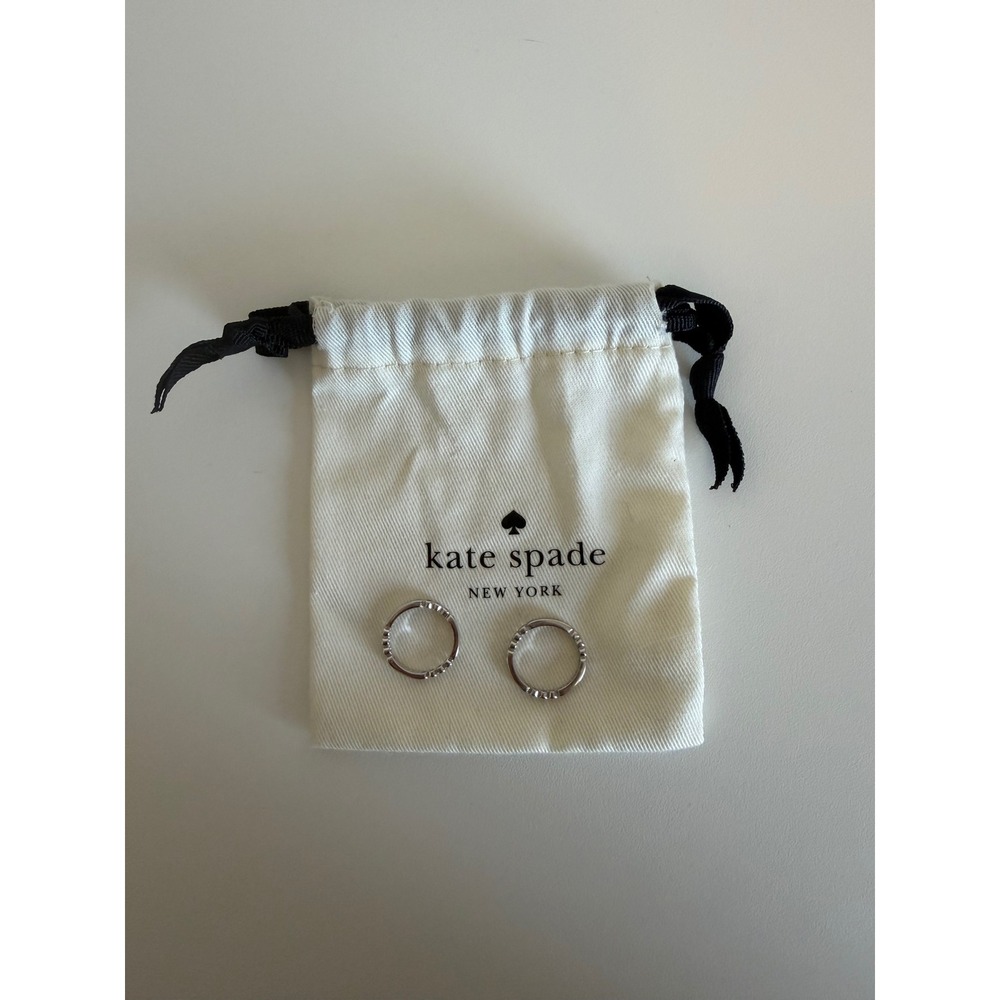 Kate Spade New York Silver Tone Stacking Rings Set of 2 with Dust Bag
